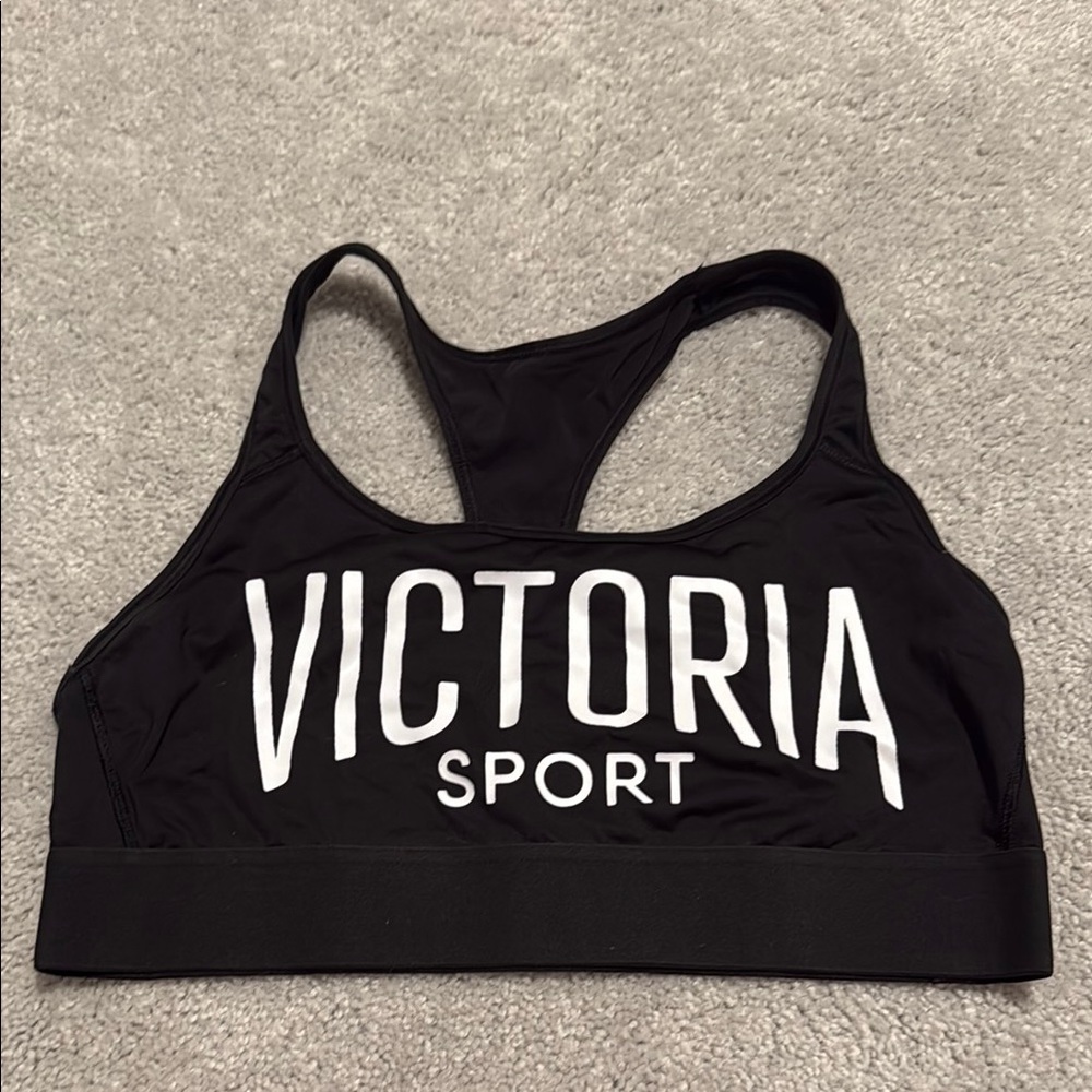 Victoria's Secret Black Racerback Sports Bra Size Large